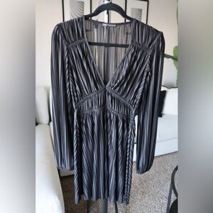 Zara Black Pleated Dress